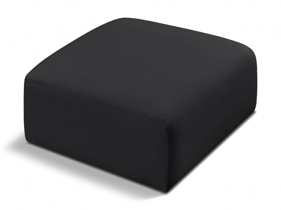 Arc Faux Leather Ottoman Black from Meridian - Luna Furniture