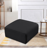 Arc Faux Leather Ottoman Black from Meridian - Luna Furniture