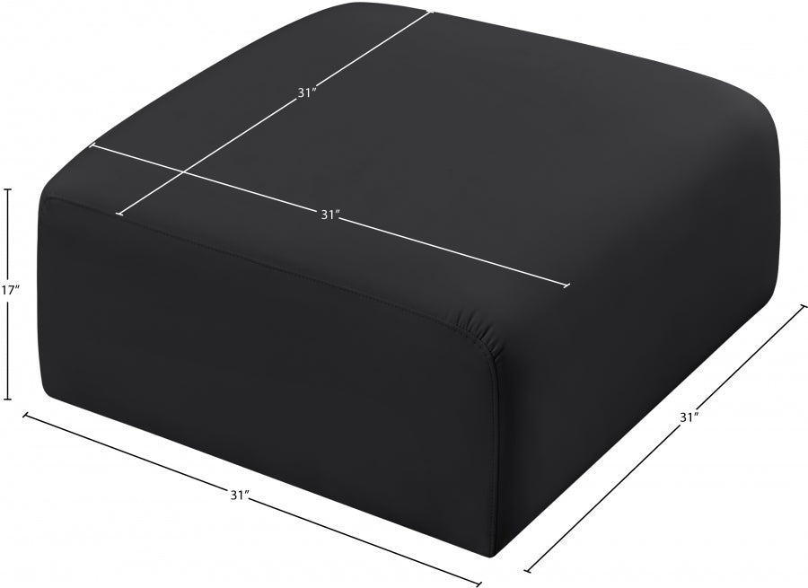 Arc Faux Leather Ottoman Black from Meridian - Luna Furniture