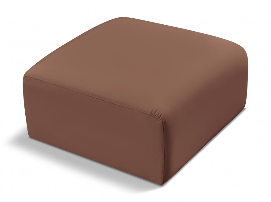 Arc Faux Leather Ottoman Cognac from Meridian - Luna Furniture