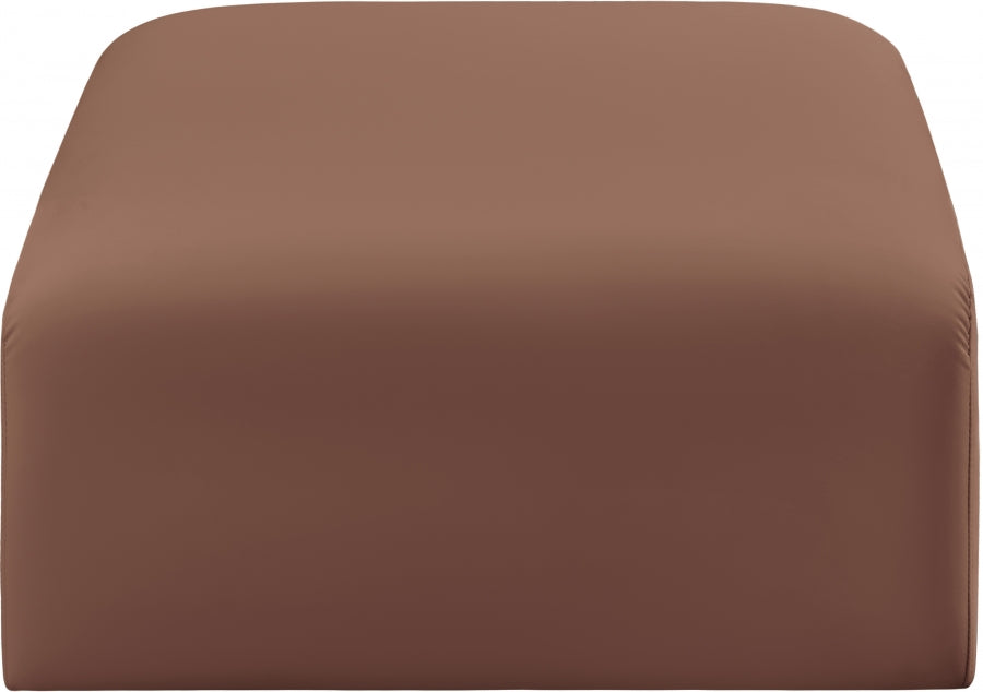 Arc Faux Leather Ottoman Cognac from Meridian - Luna Furniture