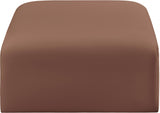 Arc Faux Leather Ottoman Cognac from Meridian - Luna Furniture