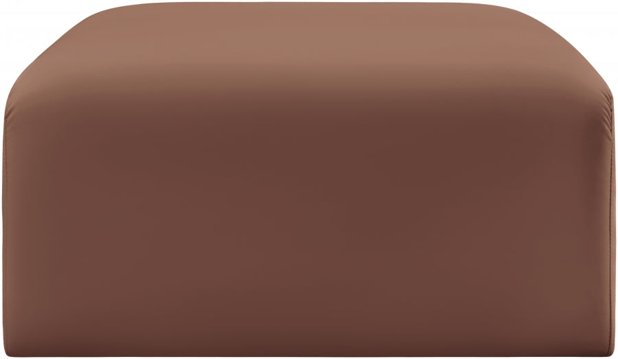 Arc Faux Leather Ottoman Cognac from Meridian - Luna Furniture