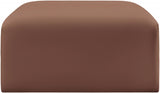 Arc Faux Leather Ottoman Cognac from Meridian - Luna Furniture