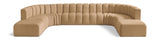 Arc Velvet 10pc. Sectional Camel from Meridian - Luna Furniture