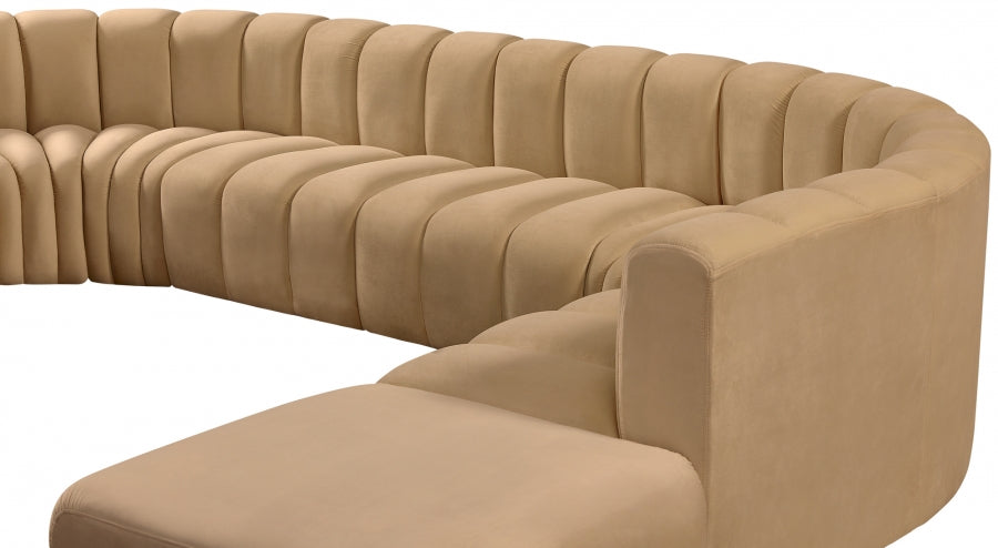 Arc Velvet 10pc. Sectional Camel from Meridian - Luna Furniture