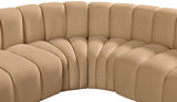 Arc Velvet 10pc. Sectional Camel from Meridian - Luna Furniture