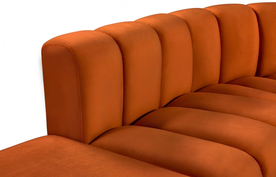 Arc Velvet 10pc. Sectional Cognac from Meridian - Luna Furniture