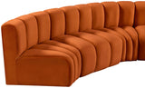 Arc Velvet 10pc. Sectional Cognac from Meridian - Luna Furniture