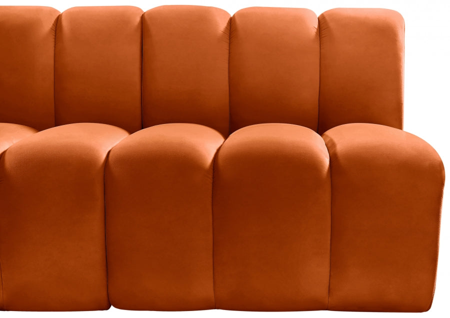 Arc Velvet 10pc. Sectional Cognac from Meridian - Luna Furniture