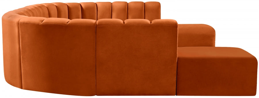 Arc Velvet 10pc. Sectional Cognac from Meridian - Luna Furniture