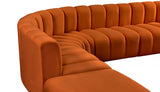 Arc Velvet 10pc. Sectional Cognac from Meridian - Luna Furniture