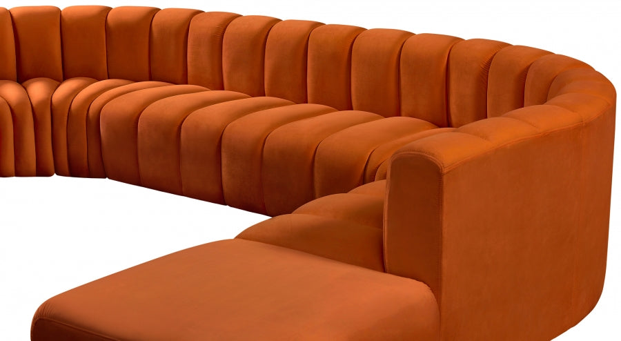 Arc Velvet 10pc. Sectional Cognac from Meridian - Luna Furniture