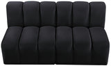 Arc Velvet 2pc. Sectional Black from Meridian - Luna Furniture