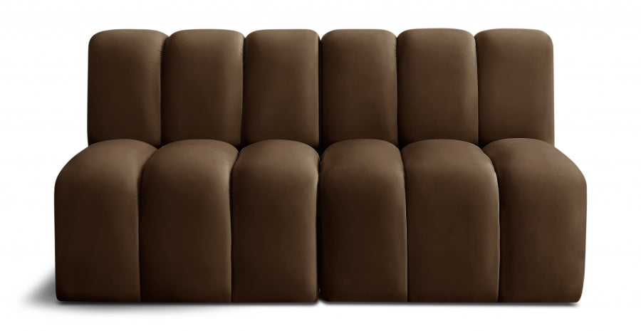 Arc Velvet 2pc. Sectional Brown from Meridian - Luna Furniture