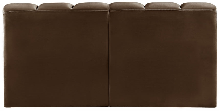 Arc Velvet 2pc. Sectional Brown from Meridian - Luna Furniture