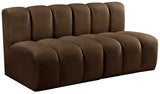 Arc Velvet 2pc. Sectional Brown from Meridian - Luna Furniture