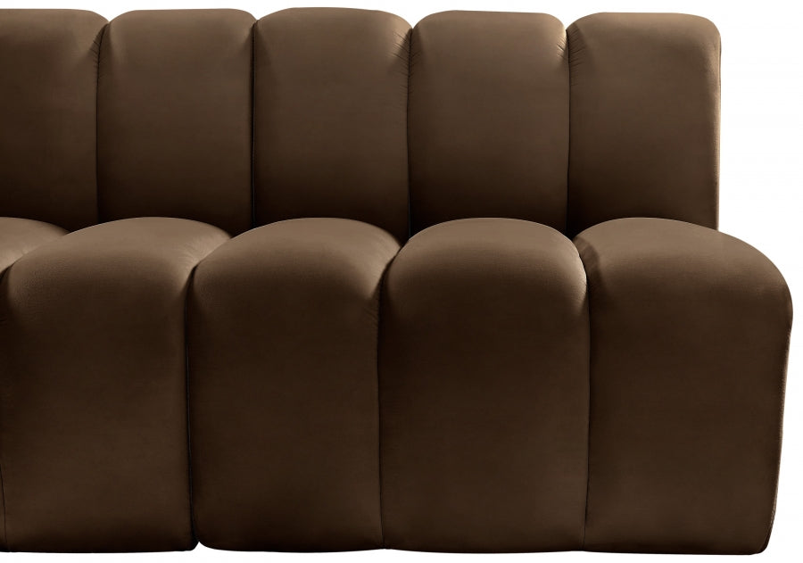 Arc Velvet 2pc. Sectional Brown from Meridian - Luna Furniture