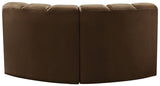 Arc Velvet 2pc. Sectional Brown from Meridian - Luna Furniture