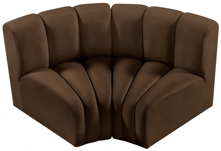 Arc Velvet 2pc. Sectional Brown from Meridian - Luna Furniture