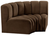 Arc Velvet 2pc. Sectional Brown from Meridian - Luna Furniture