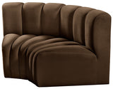 Arc Velvet 2pc. Sectional Brown from Meridian - Luna Furniture