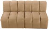 Arc Velvet 2pc. Sectional Camel from Meridian - Luna Furniture