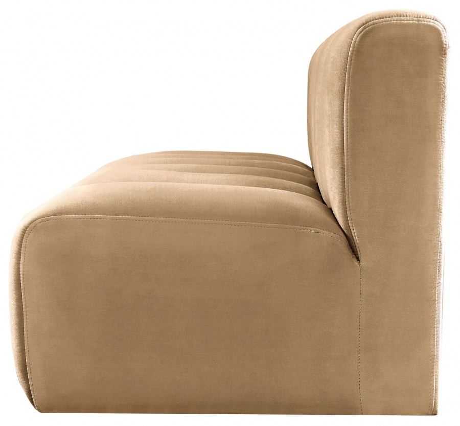 Arc Velvet 2pc. Sectional Camel from Meridian - Luna Furniture