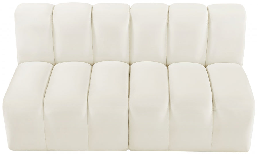 Arc Velvet 2pc. Sectional Cream from Meridian - Luna Furniture