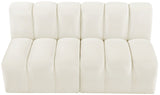 Arc Velvet 2pc. Sectional Cream from Meridian - Luna Furniture