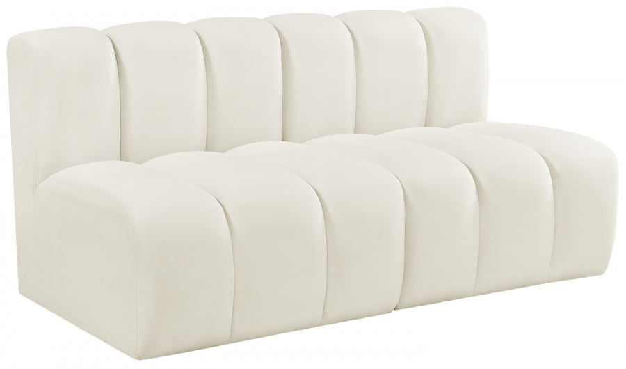 Arc Velvet 2pc. Sectional Cream from Meridian - Luna Furniture