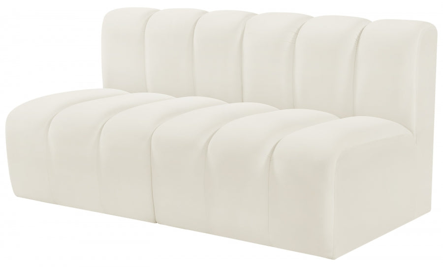 Arc Velvet 2pc. Sectional Cream from Meridian - Luna Furniture