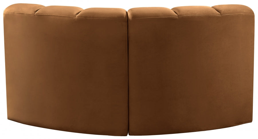 Arc Velvet 2pc. Sectional Saddle from Meridian - Luna Furniture