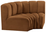 Arc Velvet 2pc. Sectional Saddle from Meridian - Luna Furniture