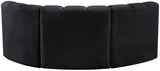 Arc Velvet 3pc. Sectional Black from Meridian - Luna Furniture