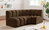 Arc Velvet 3pc. Sectional Brown from Meridian - Luna Furniture