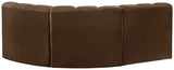 Arc Velvet 3pc. Sectional Brown from Meridian - Luna Furniture