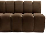 Arc Velvet 3pc. Sectional Brown from Meridian - Luna Furniture