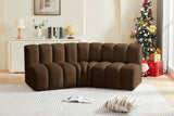 Arc Velvet 3pc. Sectional Brown from Meridian - Luna Furniture