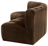 Arc Velvet 3pc. Sectional Brown from Meridian - Luna Furniture