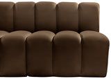 Arc Velvet 3pc. Sectional Brown from Meridian - Luna Furniture