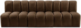 Arc Velvet 3pc. Sectional Brown from Meridian - Luna Furniture