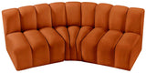 Arc Velvet 3pc. Sectional Cognac from Meridian - Luna Furniture