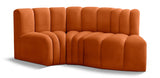 Arc Velvet 3pc. Sectional Cognac from Meridian - Luna Furniture