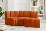 Arc Velvet 3pc. Sectional Cognac from Meridian - Luna Furniture