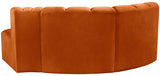 Arc Velvet 3pc. Sectional Cognac from Meridian - Luna Furniture