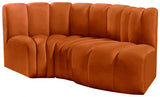 Arc Velvet 3pc. Sectional Cognac from Meridian - Luna Furniture