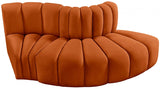 Arc Velvet 3pc. Sectional Cognac from Meridian - Luna Furniture