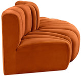 Arc Velvet 3pc. Sectional Cognac from Meridian - Luna Furniture