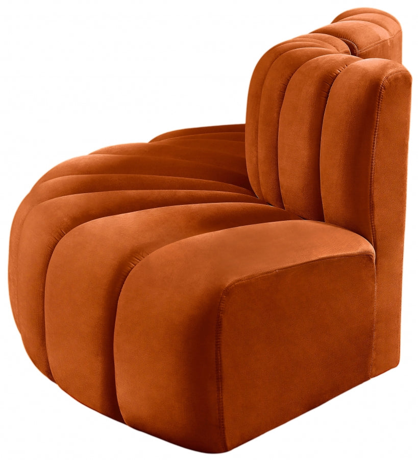 Arc Velvet 3pc. Sectional Cognac from Meridian - Luna Furniture